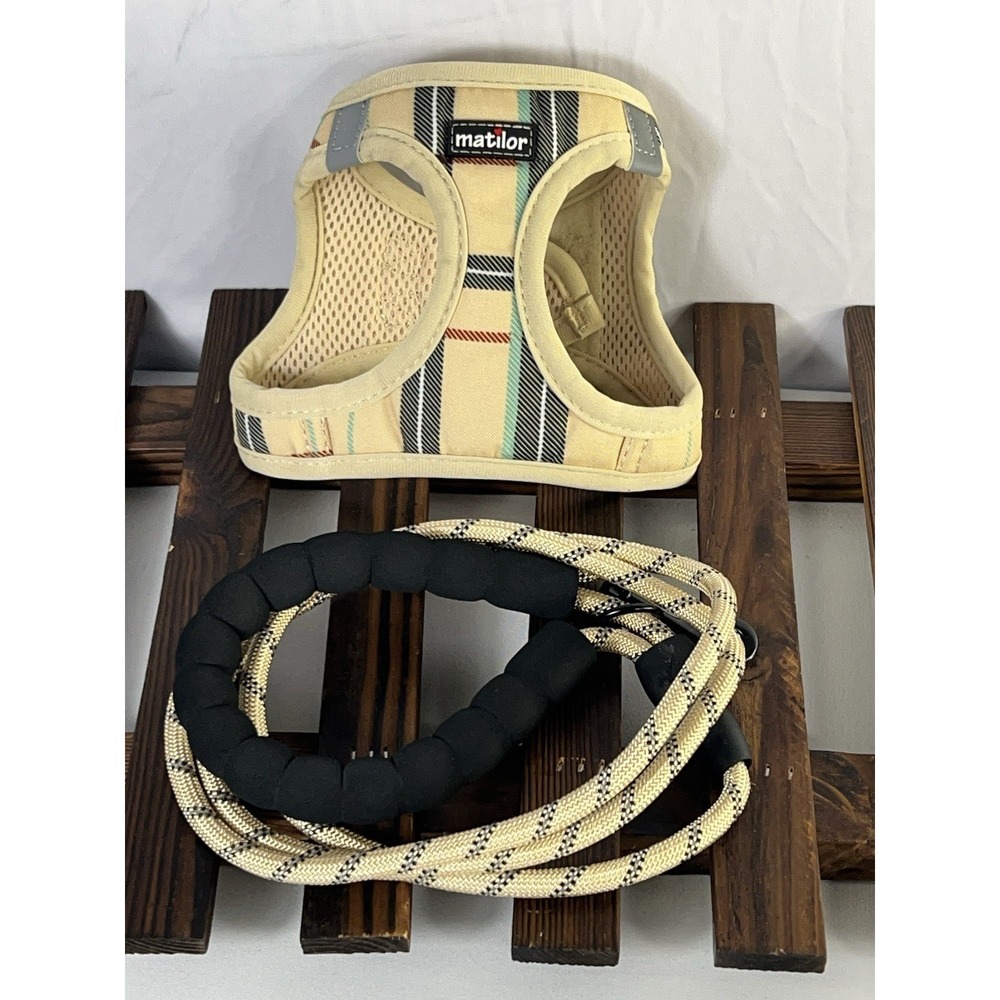 Matilor Dog Harness Step-in Breathable Harnesses for Small ‎ Dogs Beige Plaid